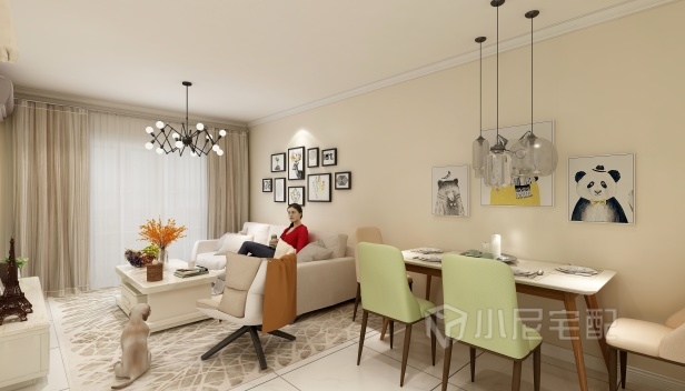 64㎡/兩室一廳一衛(wèi)/現(xiàn)代